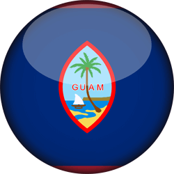 Drapeau de Guam - 3D Rond