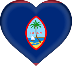 Flag of Guam - Heart 3D