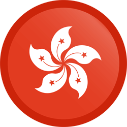 Flagge von Hongkong - Knopf Runde