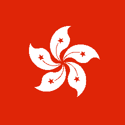Flagge von Hongkong - Quadrat