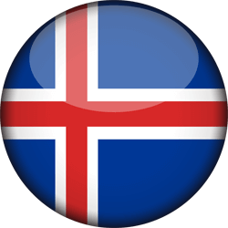 Drapeau de l'Islande - 3D Rond