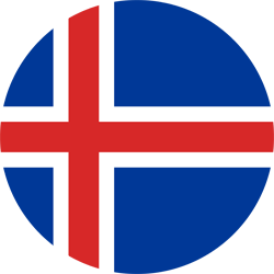 Drapeau de l'Islande - Rond