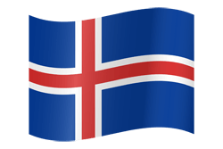 Flagge von Island - Winken