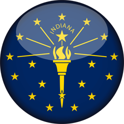 Flagge von Indiana - 3D Runde
