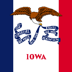 Page de coloriage du drapeau du Iowa