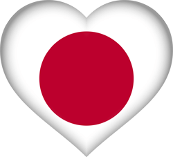 Vlag van Japan - Hart 3D
