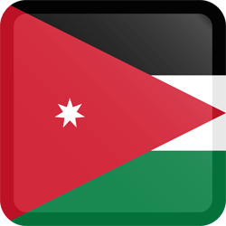 Flag of Jordan - Button Square
