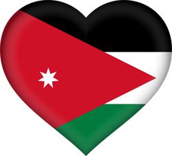 Flag of Jordan - Heart 3D