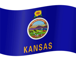 Flag of Kansas - Waving