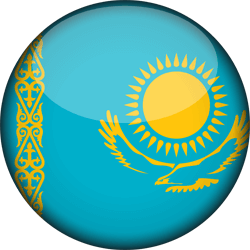 Flagge der Republik Kasachstan - 3D Runde