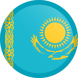 Flagge der Republik Kasachstan - Knopf Runde