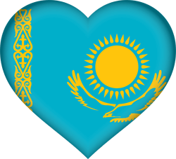 Flagge der Republik Kasachstan - Herz 3D