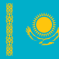 Flagge der Republik Kasachstan - Quadrat