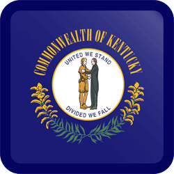 Vlag van Kentucky - Knop Vierkant