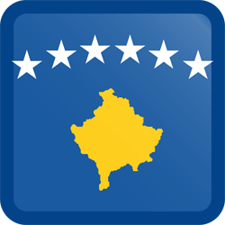 Vlag van Kosovo - Knop Vierkant