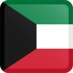 Vlag van Koeweit - Knop Vierkant