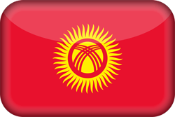 Flagge von Kirgisistan - 3D