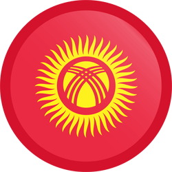 Drapeau du Kirghizistan - Bouton Rond