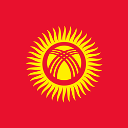 Flagge von Kirgisistan - Quadrat