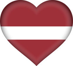 Flagge von Lettland - Herz 3D