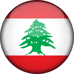 Flagge des Libanon - 3D Runde