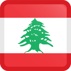 Flag of Lebanon - Button Square