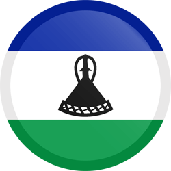 Flagge von Lesotho - Knopf Runde