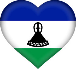 Drapeau du Lesotho - Coeur 3D