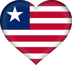 Drapeau du Liberia - Coeur 3D