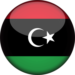 Flagge von Libyen - 3D Runde