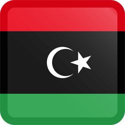 Vlag van Libië - Knop Vierkant