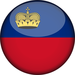 Flagge des Fürstentums Liechtenstein - 3D Runde