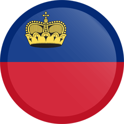 Flagge des Fürstentums Liechtenstein - Knopf Runde