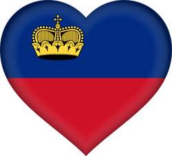 Flagge des Fürstentums Liechtenstein - Herz 3D