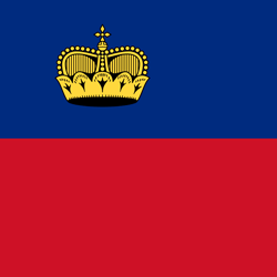 Flagge des Fürstentums Liechtenstein - Quadrat