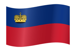 Flagge des Fürstentums Liechtenstein - Winken
