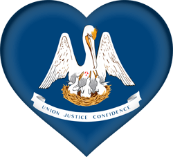 Flag of Louisiana - Heart 3D
