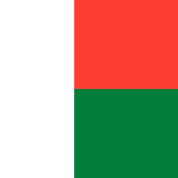 Flagge von Madagaskar - Quadrat