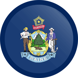 Flagge von Maine - Knopf Runde