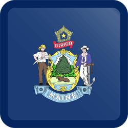 Flag of Maine - Button Square