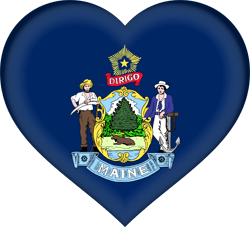 Flag of Maine - Heart 3D