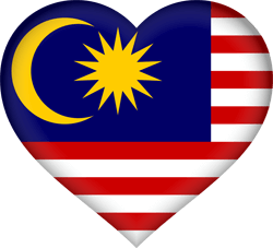 Drapeau de la Malaisie - Coeur 3D