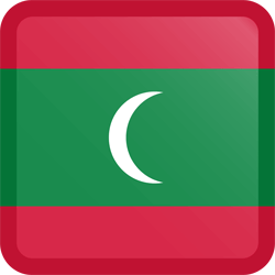 Drapeau des Maldives - Bouton Carré