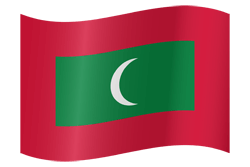 Flagge der Malediven - Winken