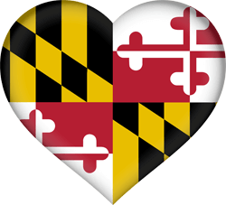 Flagge von Maryland - Herz 3D