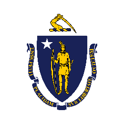 Flagge von Massachusetts - Quadrat
