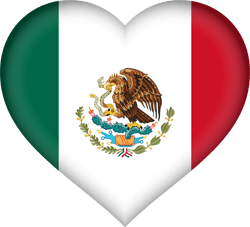Drapeau du Mexique - Coeur 3D