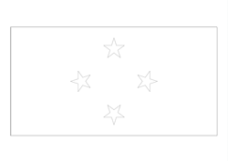 Flagge der Föderierten Staaten von Mikronesien, der - Flagge Mikronesien - A3
