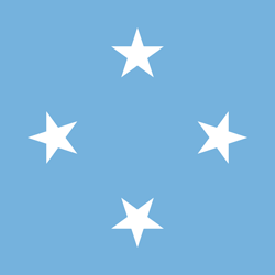 Flagge der Föderierten Staaten von Mikronesien, der - Flagge Mikronesien - Quadrat