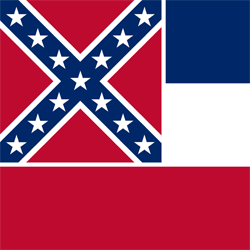 Vlag van Mississippi - Vierkant